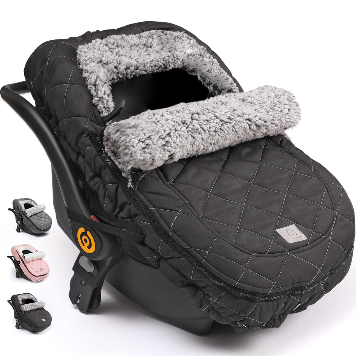 ACRABROS winter-infant-seat-cover keeps baby warm on cold rides