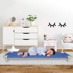 Acrimet Nap Cot assembly photo illustrating quick setup for classrooms
