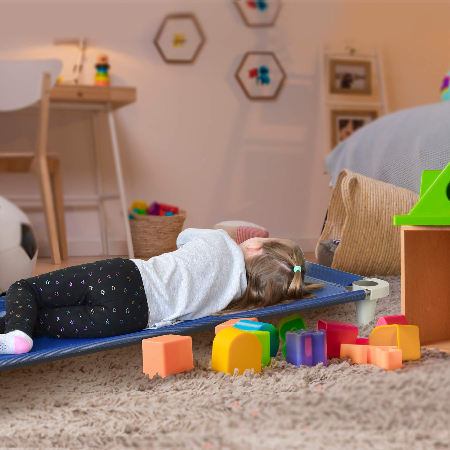 Acrimet Nap Cot dimensions illustrated at 52.5 inches long for ample space