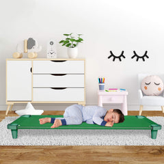 Acrimet Nap Cot kids green feet stability demonstrates solid base