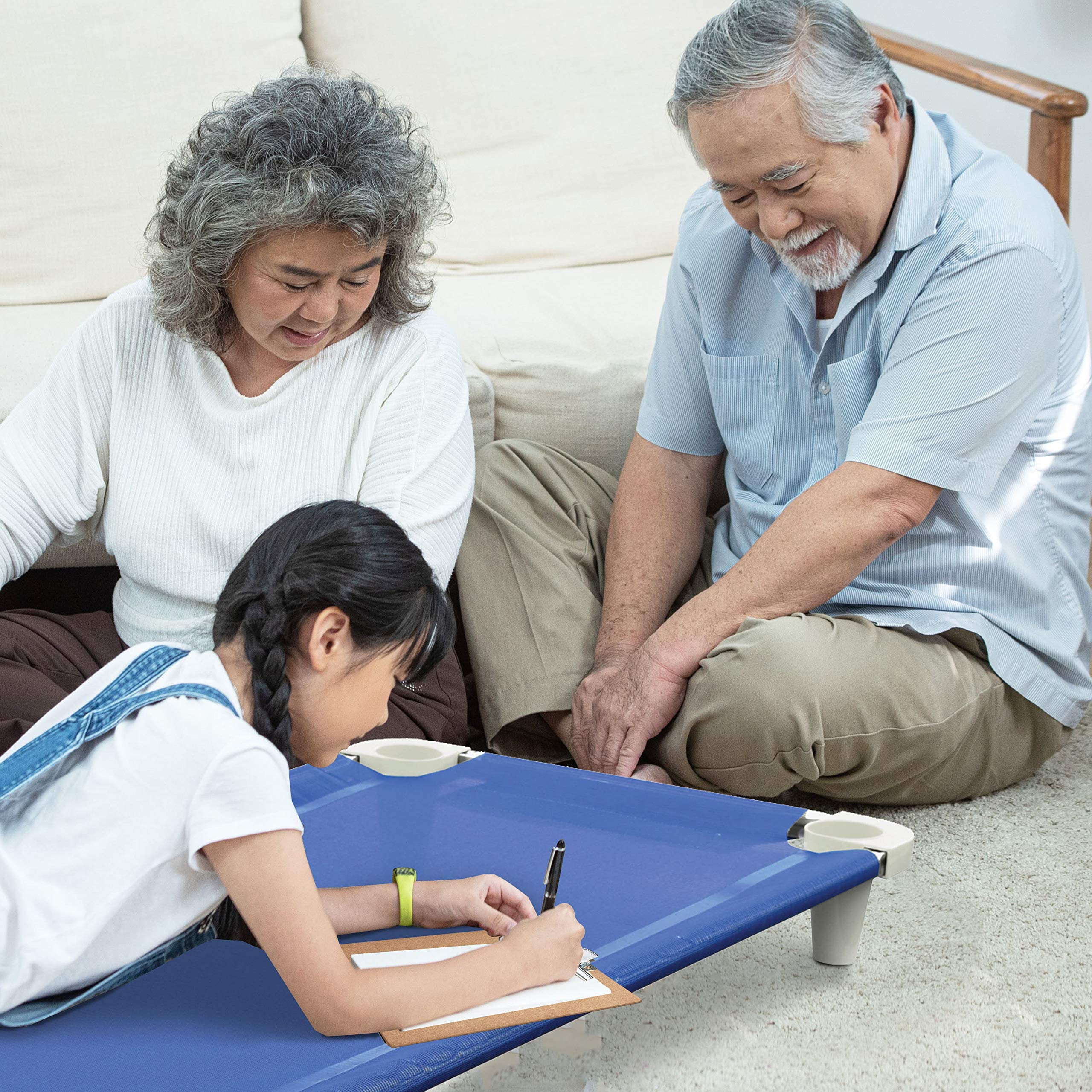 Acrimet Nap Cot in-use scene with caregiver for supervised rest