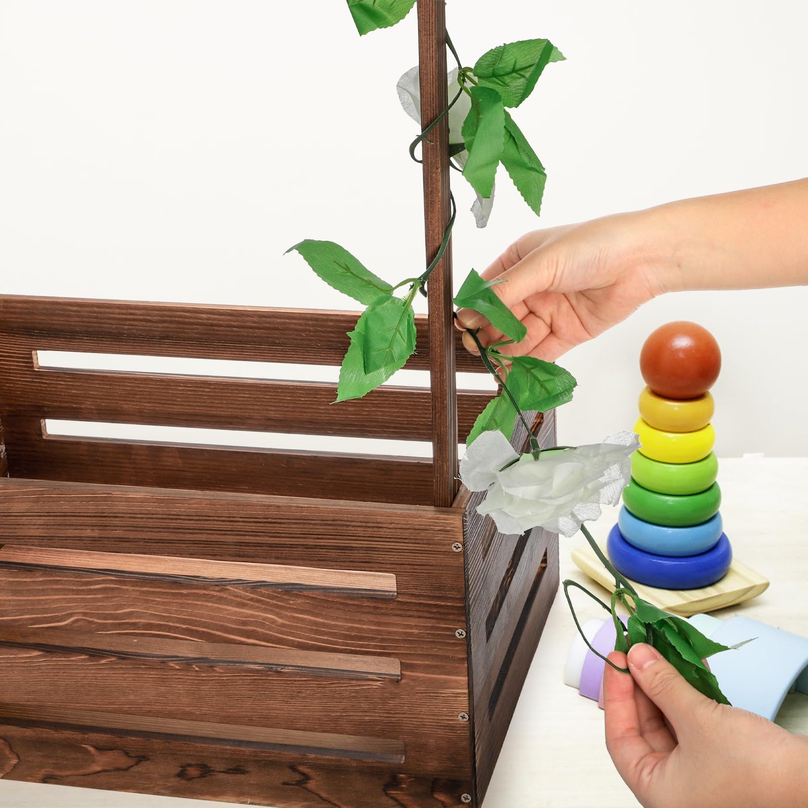 Acshio Baby Shower Crate can be repurposed as a pregnancy gift container.