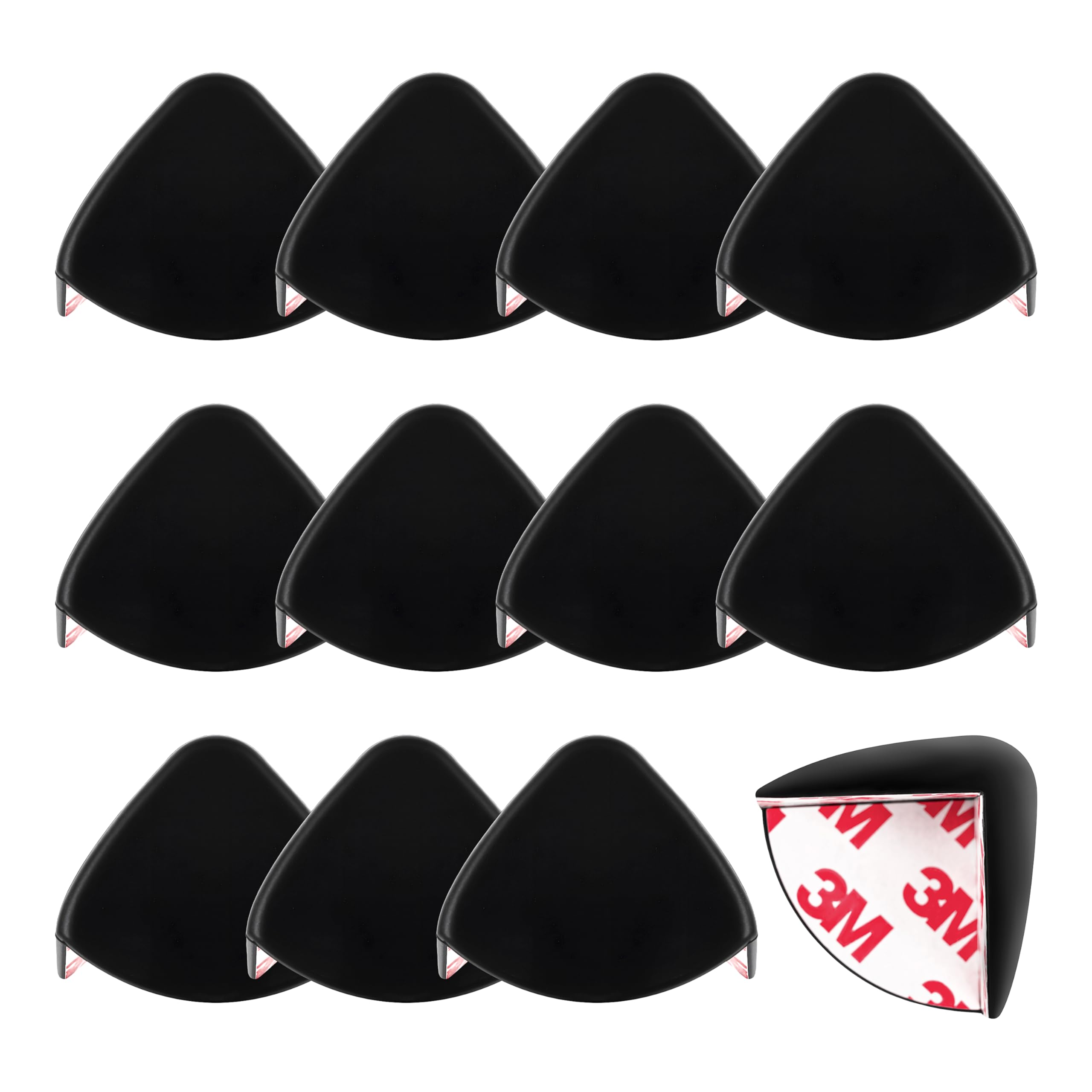 Acuity Modern baby-proofing corner protector 12-pack in black cushions sharp edges for safer play.