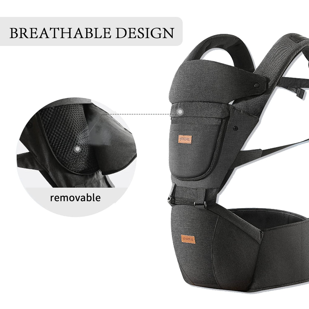 Acumas baby carrier 6-in-1 carry ways for newborn to toddler convenience.