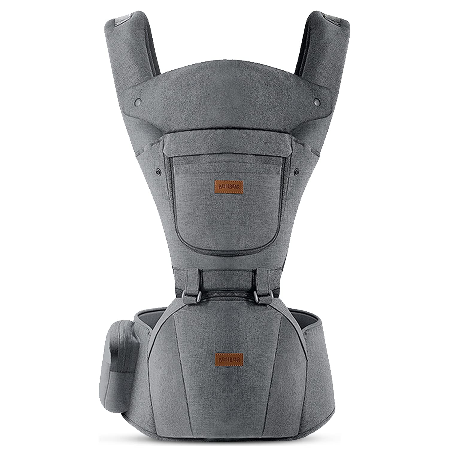 Acumas baby carrier hip seat grey all-season fabric for year-round comfort