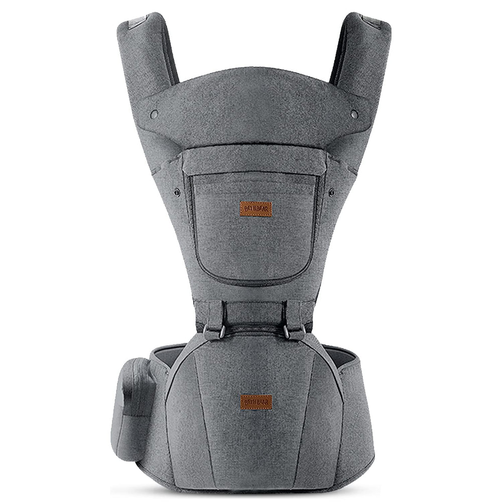 Acumas baby carrier hip seat grey all-season fabric for year-round comfort