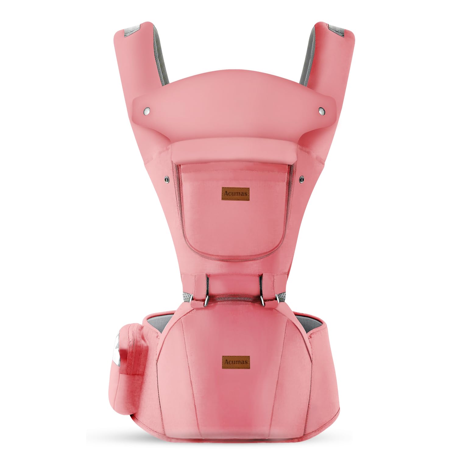 Acumas pink fabric care close-up indicates easy washing and breathable fiber.