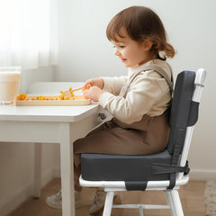 Acxseo booster seat with adjustable straps secures chair for stable meals