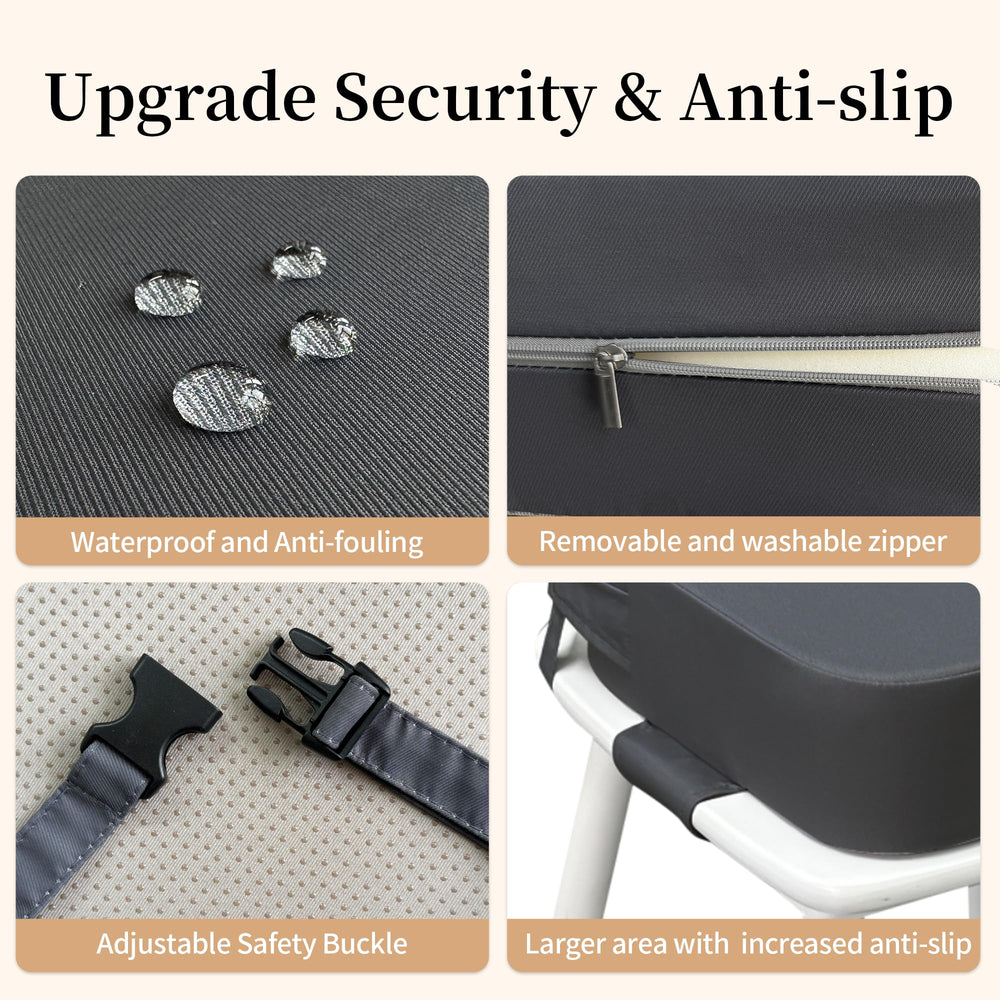 Acxseo booster seat ensures quick setup and simple removal after meals