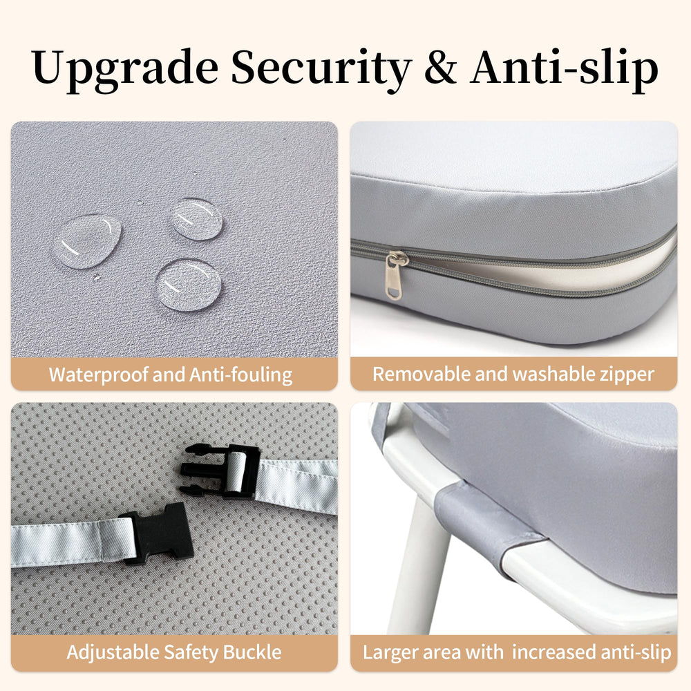 Acxseo booster seat easy-clean surface after spills.
