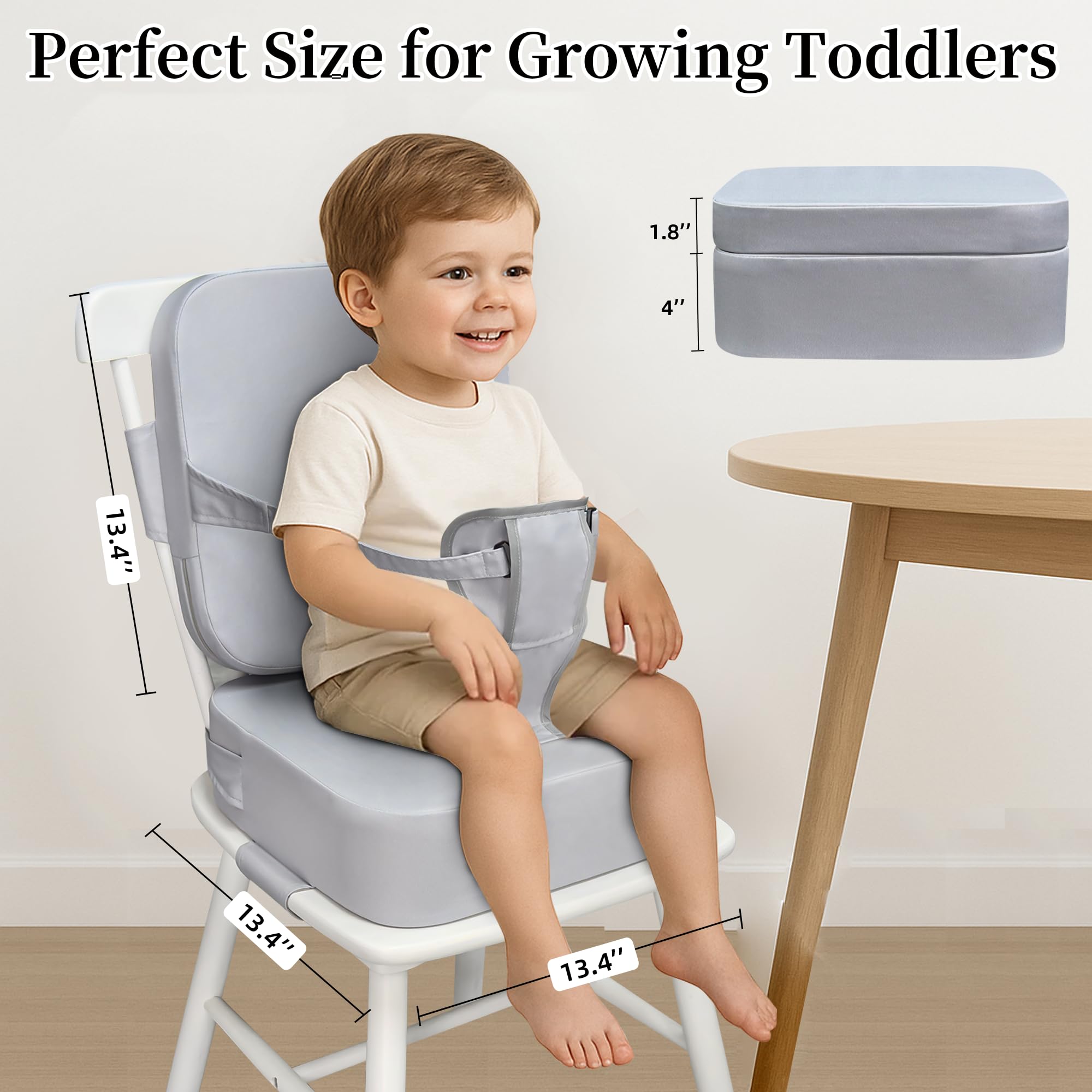 Acxseo Toddler Booster Seat gray compact design ideal for travel and visits