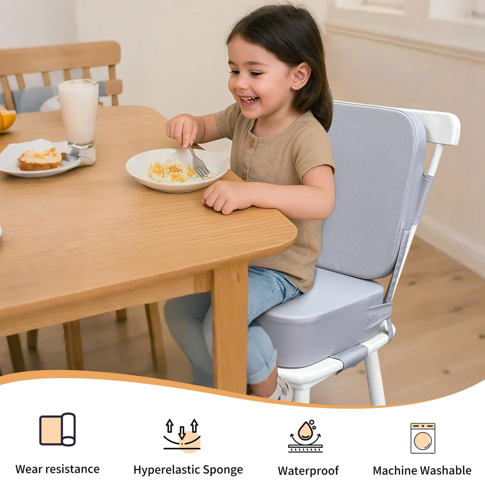 Acxseo booster seat non-slip bottom stays in place during meals.