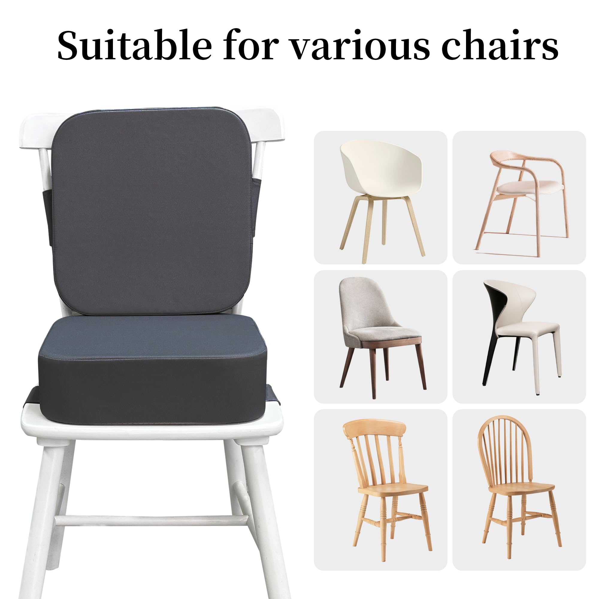 Acxseo booster seat with non-slip bottom stays put on smooth chairs
