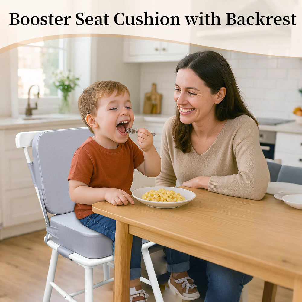 Acxseo booster seat compact and portable for travel or grandparents' home.