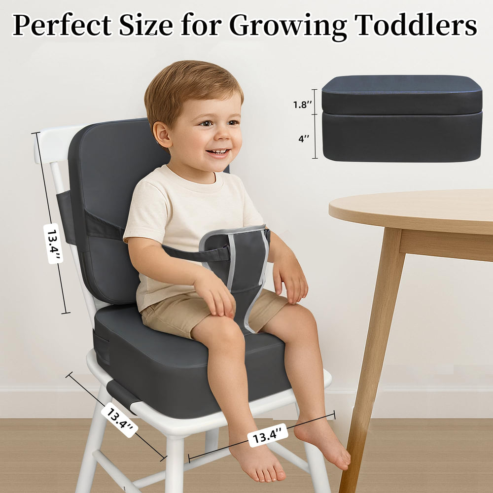 Acxseo booster seat waterproof fabric resists spills for easy cleanup.