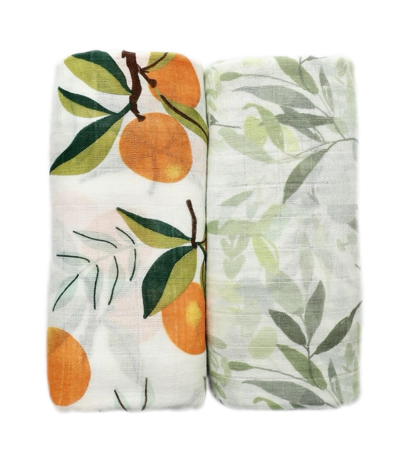 A&D Select Co Citrus Bloom swaddle close-up fabric for breathable, skin-friendly comfort
