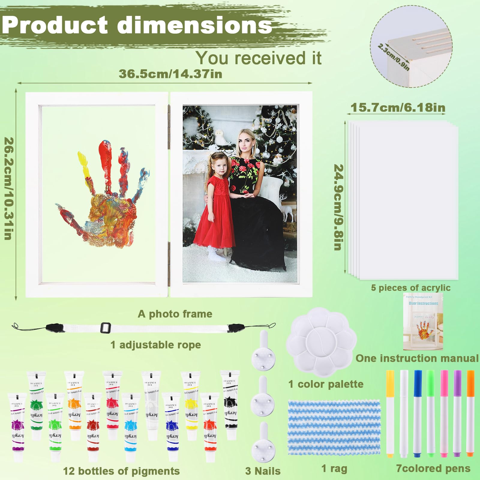 ADAJOEL Safe Paints handprint kit ready for washable kid paints.