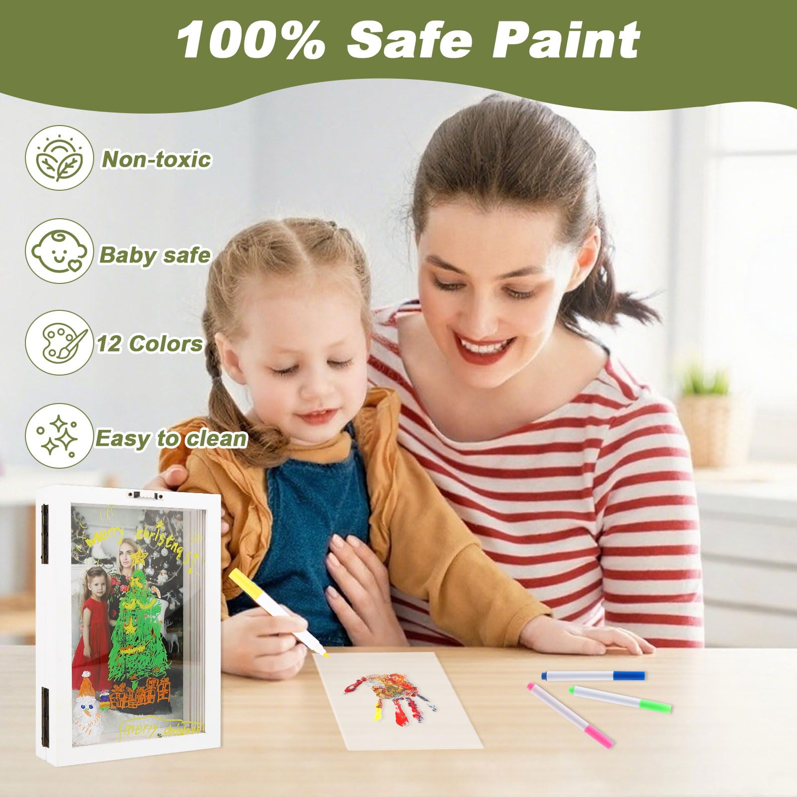 ADAJOEL Wooden frame pine kit durable keepsakes for family memories.