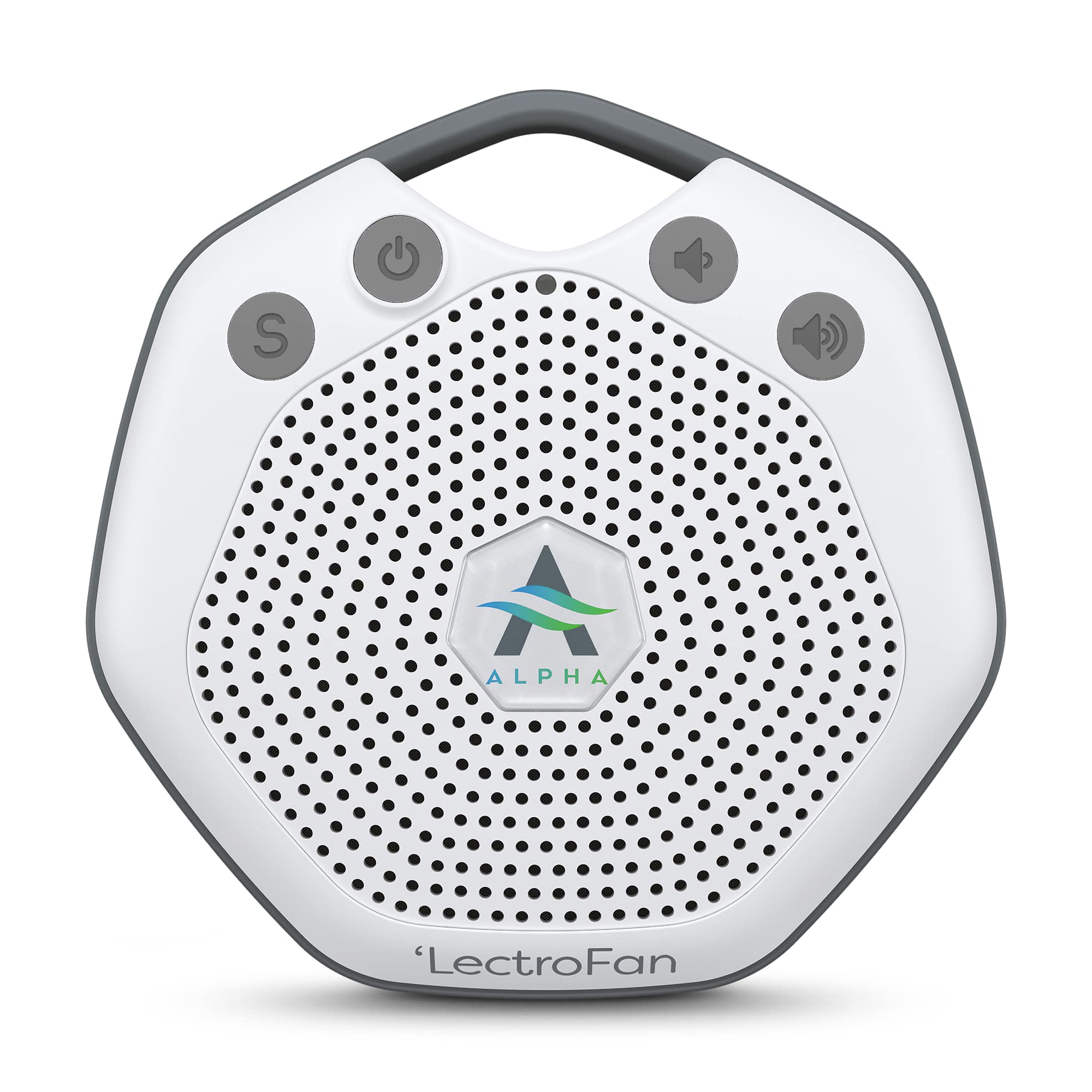 Adaptive Sound Technologies LectroFan Alpha portable design soothes baby in crib.
