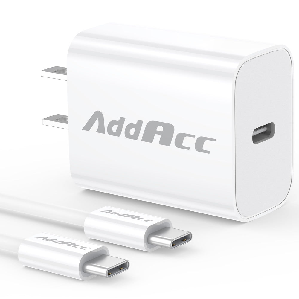 AddAcc 20W USB-C charger block for fast charging on the go.