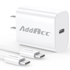 AddAcc 20W USB-C charger block for fast charging on the go.