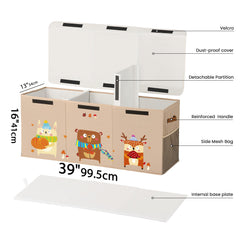 ADEHMDA 120L toy chest velcro dust-proof lid protects contents.