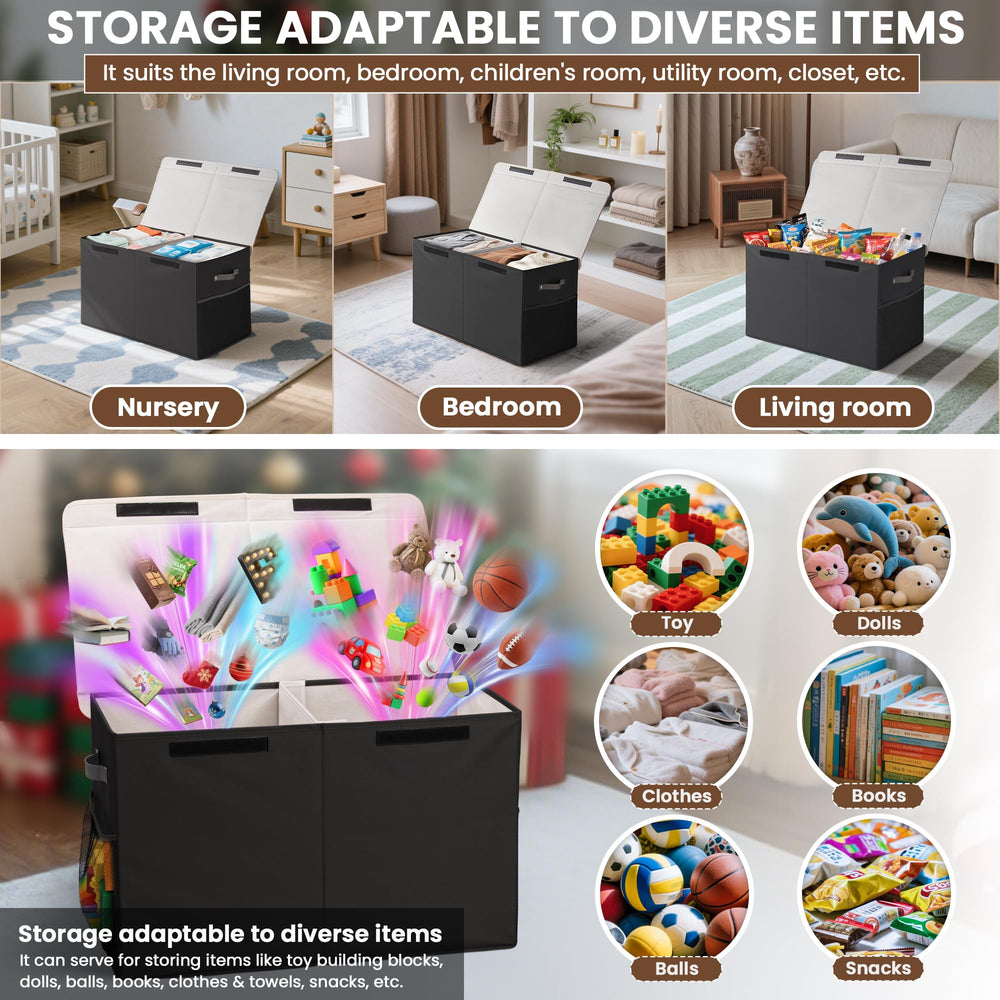 ADEHMDA 80L storage box uses durable oxford fabric for everyday kid-friendly durability.