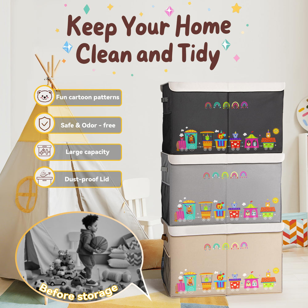 ADEHMDA 80L toy storage box with dust-protective lid