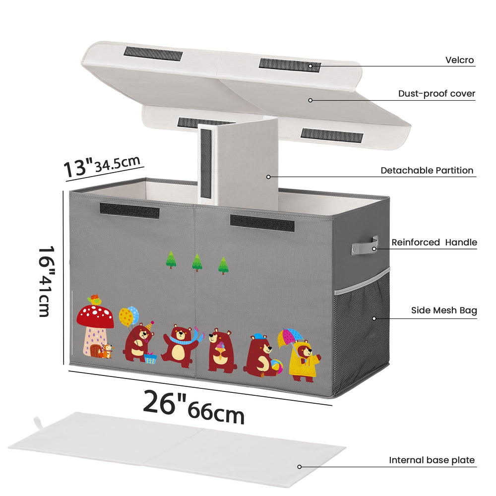 ADEHMDA 80L toy storage box folded—compact storage when not in use.