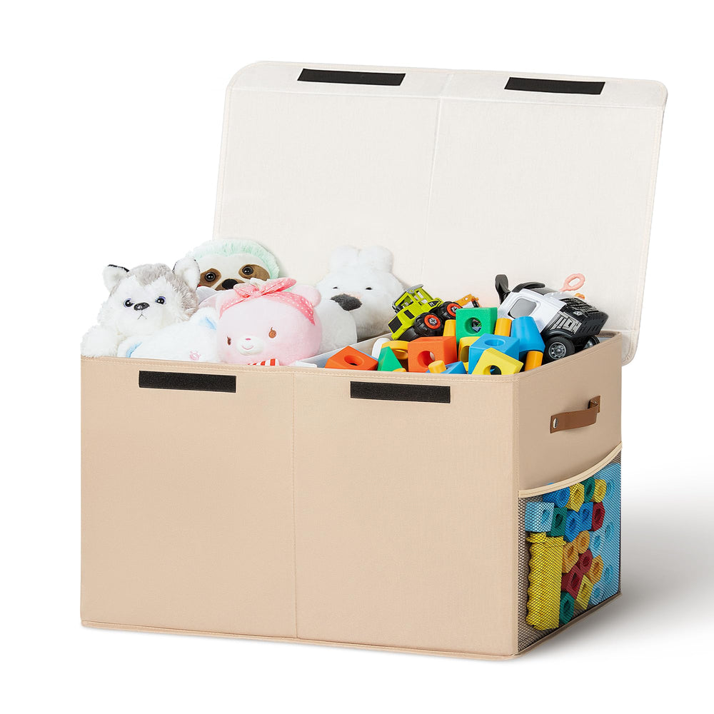 ADEHMDA 80L toy storage box lid keeps toys dust-free and accessible.