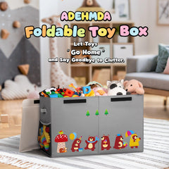 ADEHMDA 80L toy storage box open—spacious interior fits plush and blocks.