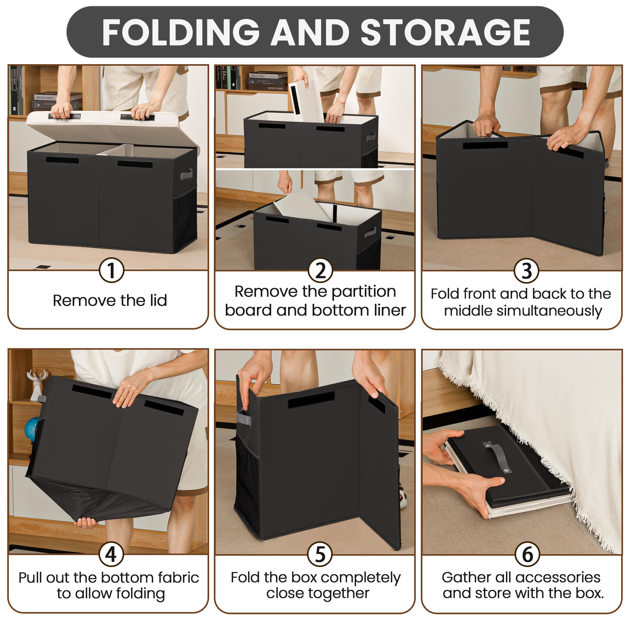 ADEHMDA 80L toy chest features reinforced handles for safe lifting and transport.