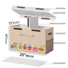 ADEHMDA 80L toy storage box side mesh pockets for small-item organization