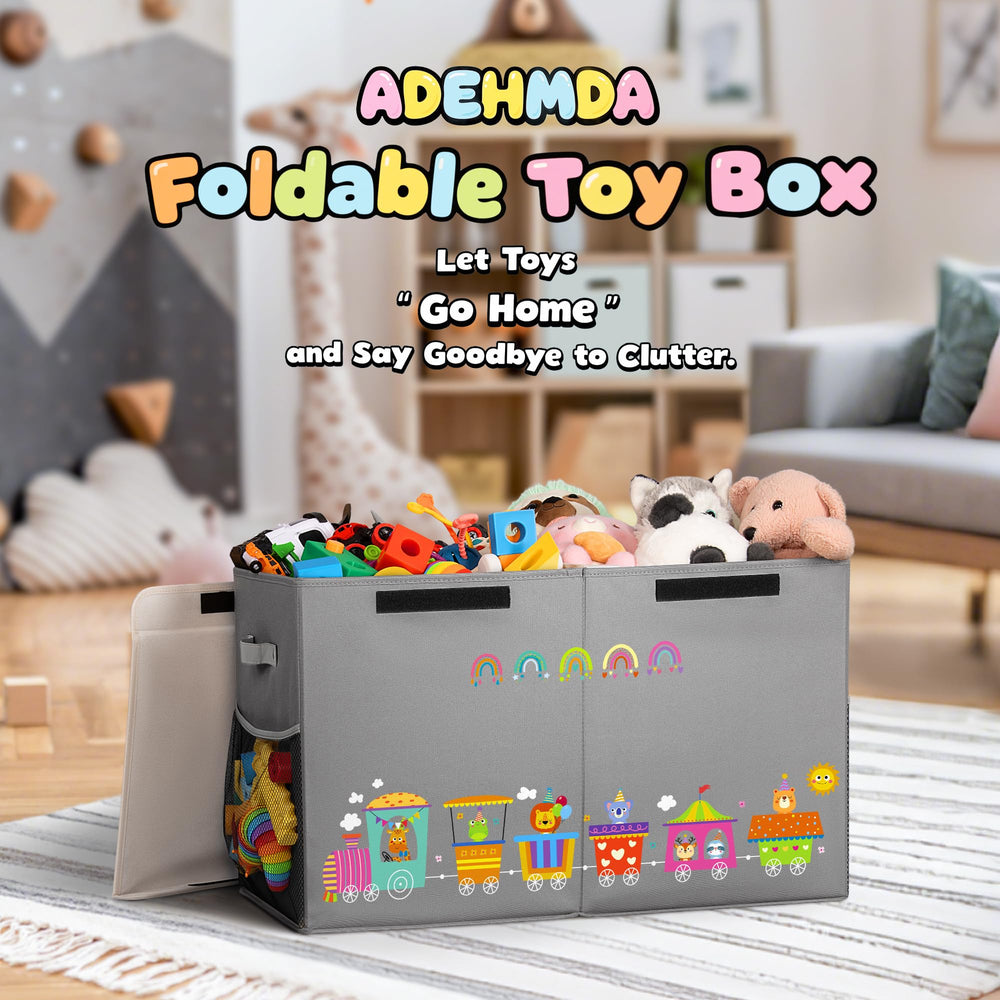 ADEHMDA 80L toy storage chest interior helps keep toys sorted for quick cleanup.