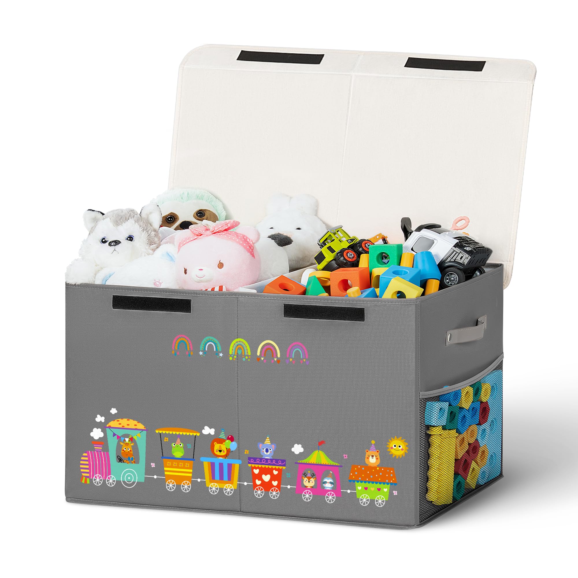 ADEHMDA 80L toy storage chest with lid shows ample capacity for clutter-free play areas.