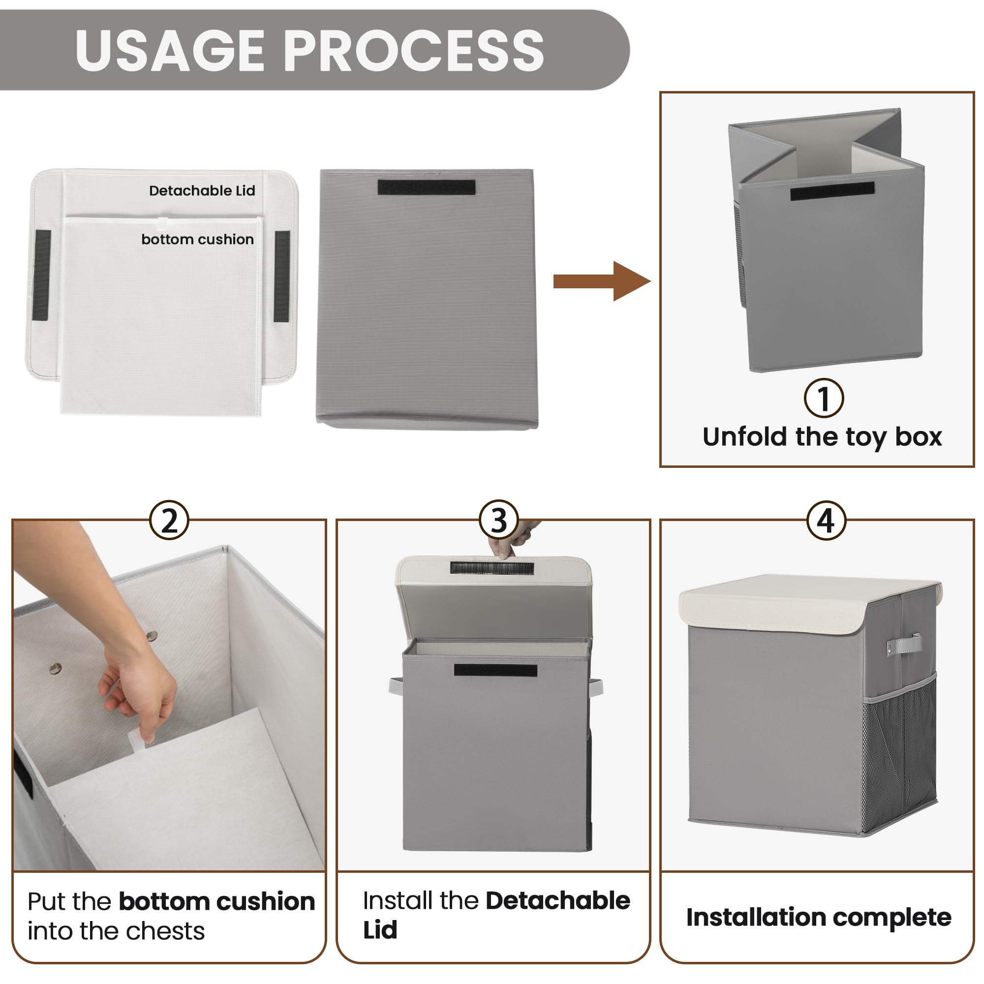 ADEHMDA foldable storage chest saves space when not in use.