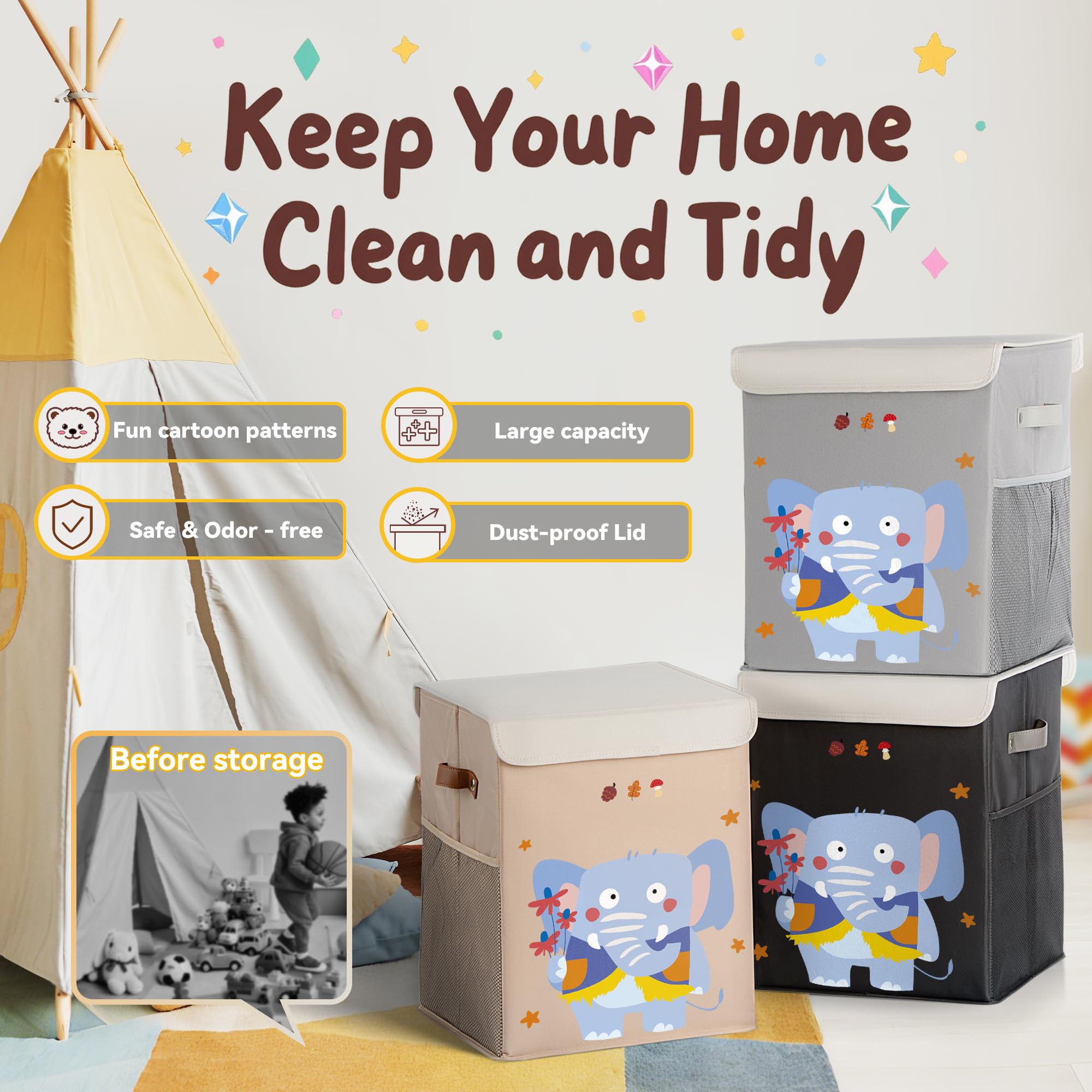 ADEHMDA 40L interior-space accommodates multiple toys for tidy play areas