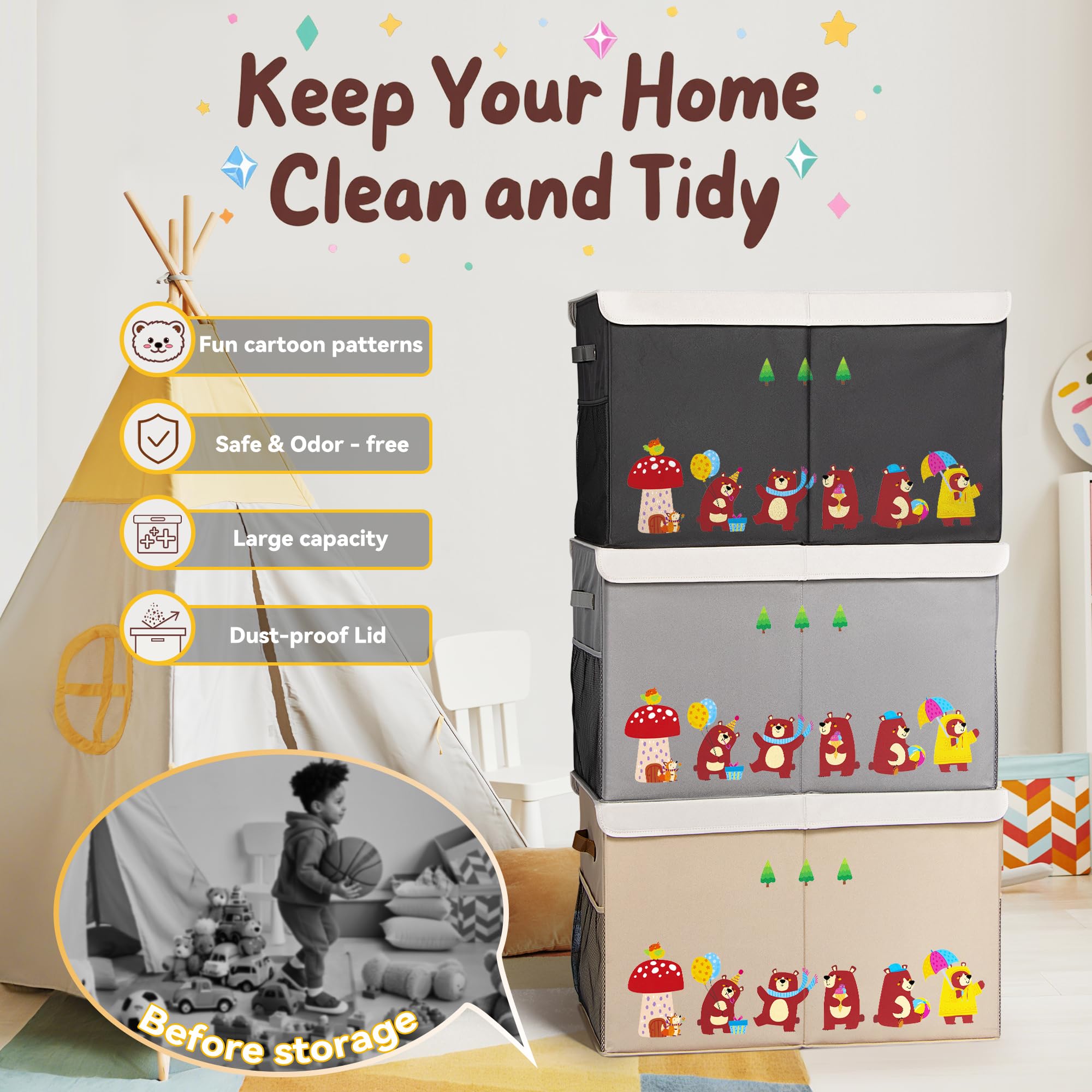 ADEHMDA toy storage box in living room—keeps spaces tidy and child-friendly.