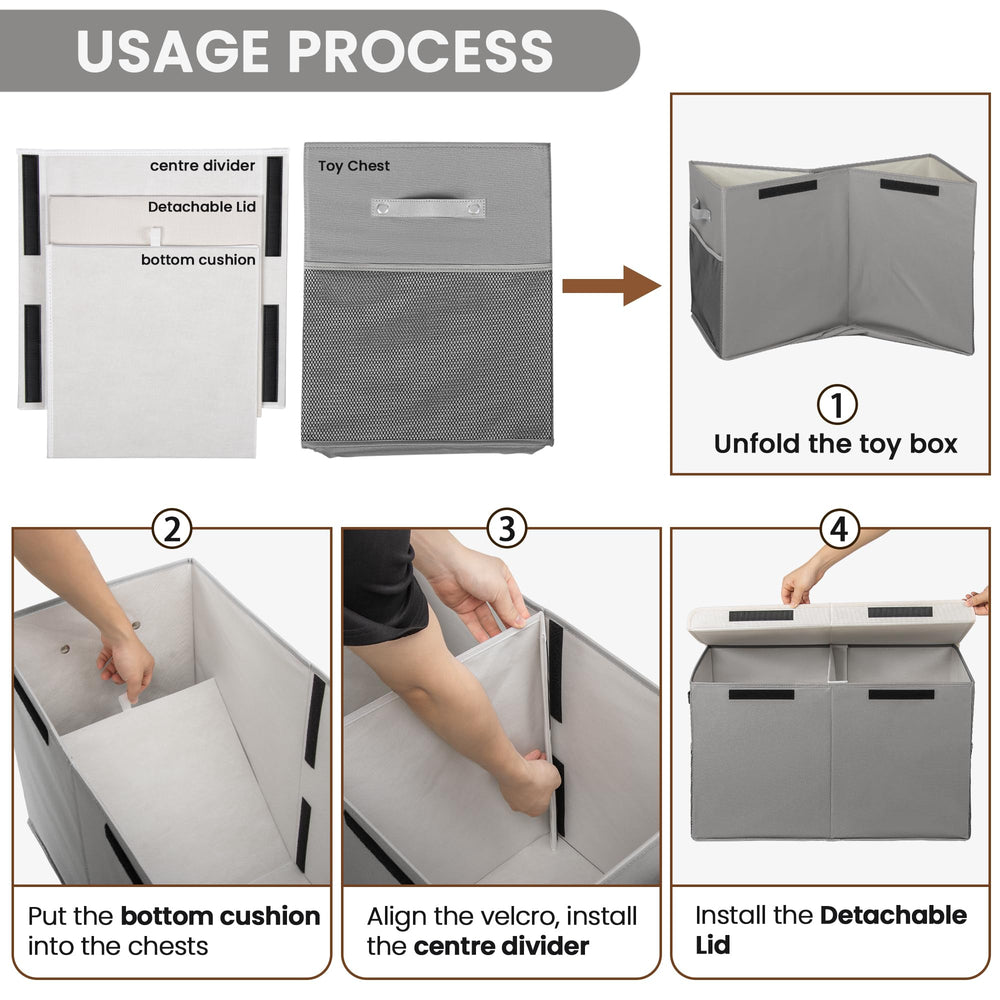 ADEHMDA toy storage box reinforced handles—easy carrier for busy households.