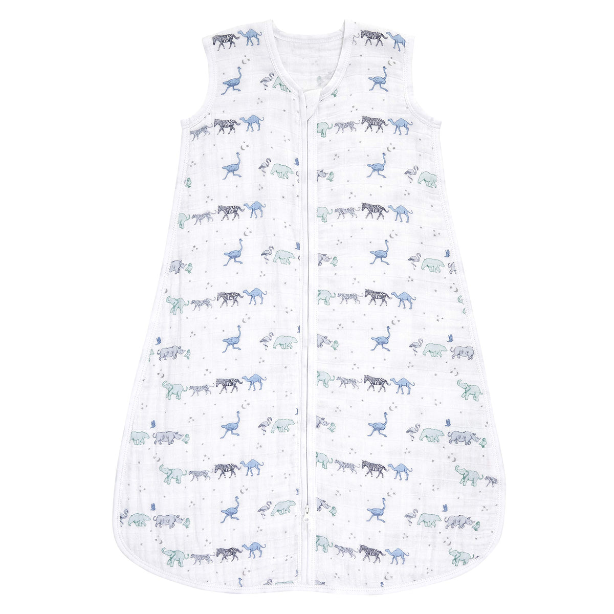 aden + anais baby sleeping bag muslin closeup shows breathable fabric for comfort