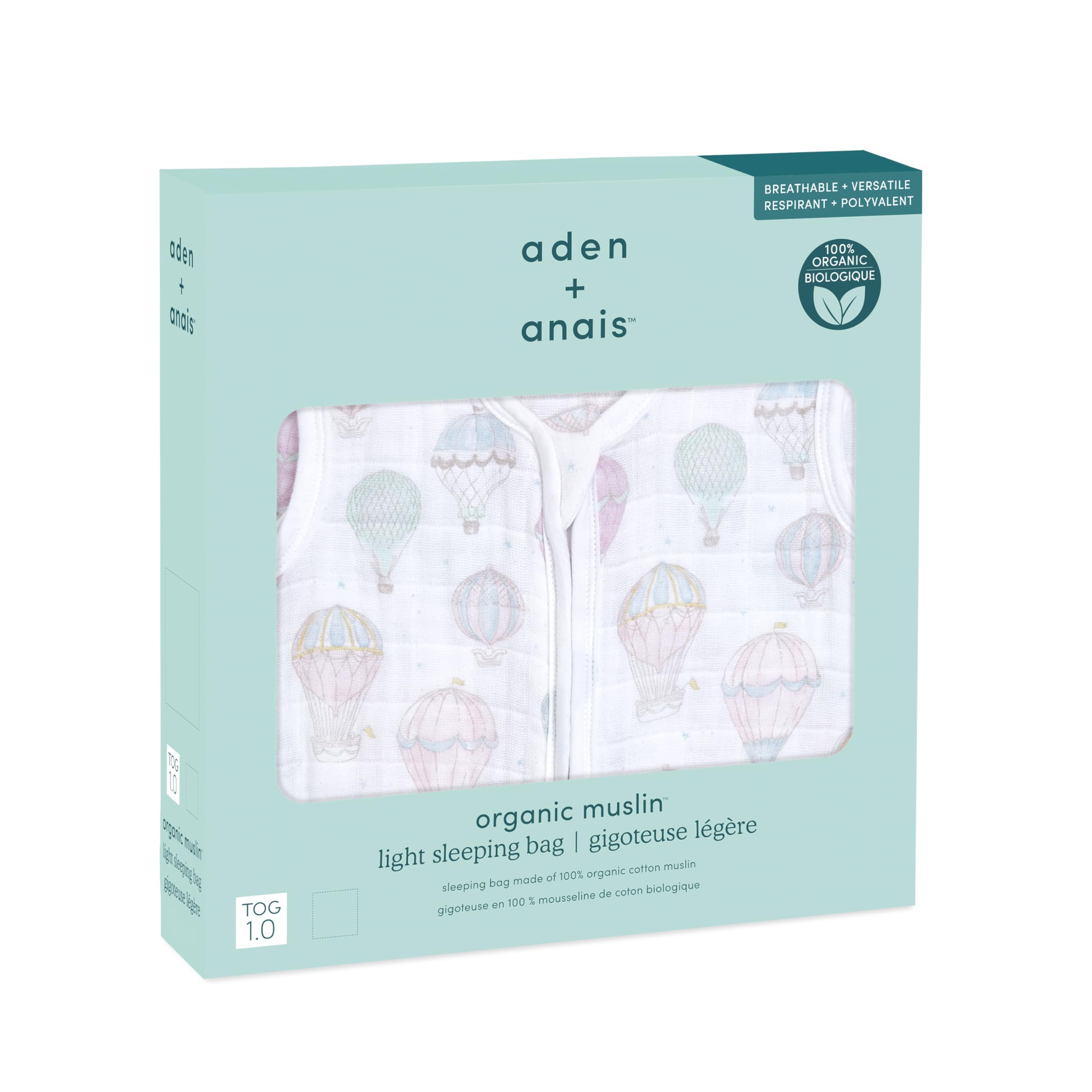 aden-anais baby sleeping bag pink kicking-room view demonstrates space for kicking and movement