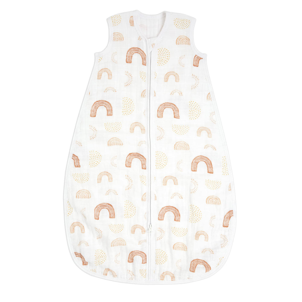 aden + anais baby sleeping bag wearable swaddle demonstrates breathable muslin for cozy nights.
