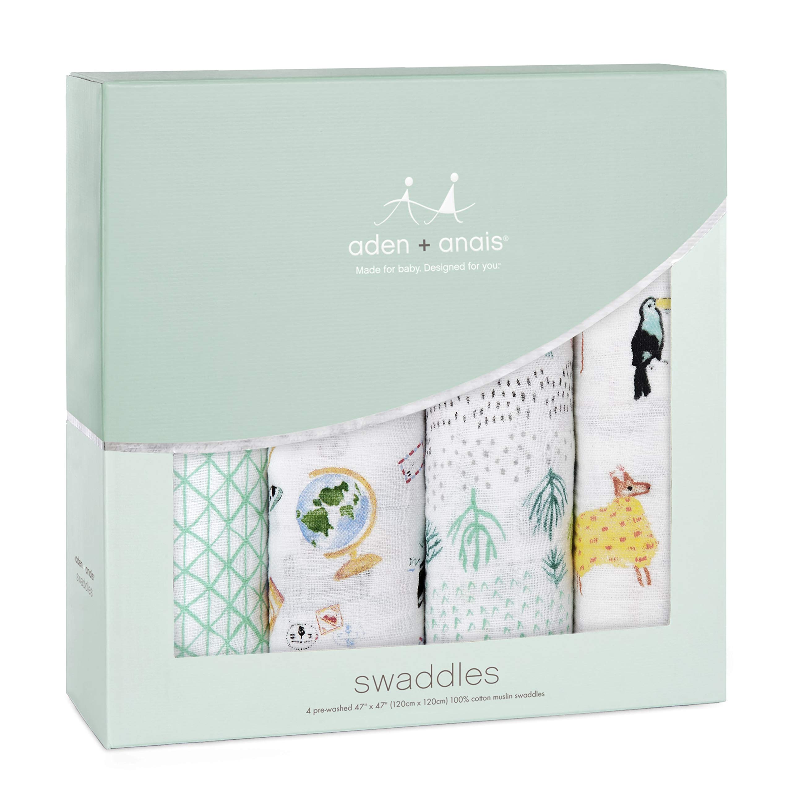 aden + anais baby swaddle being wrapped, secure and roomy for cozy naps