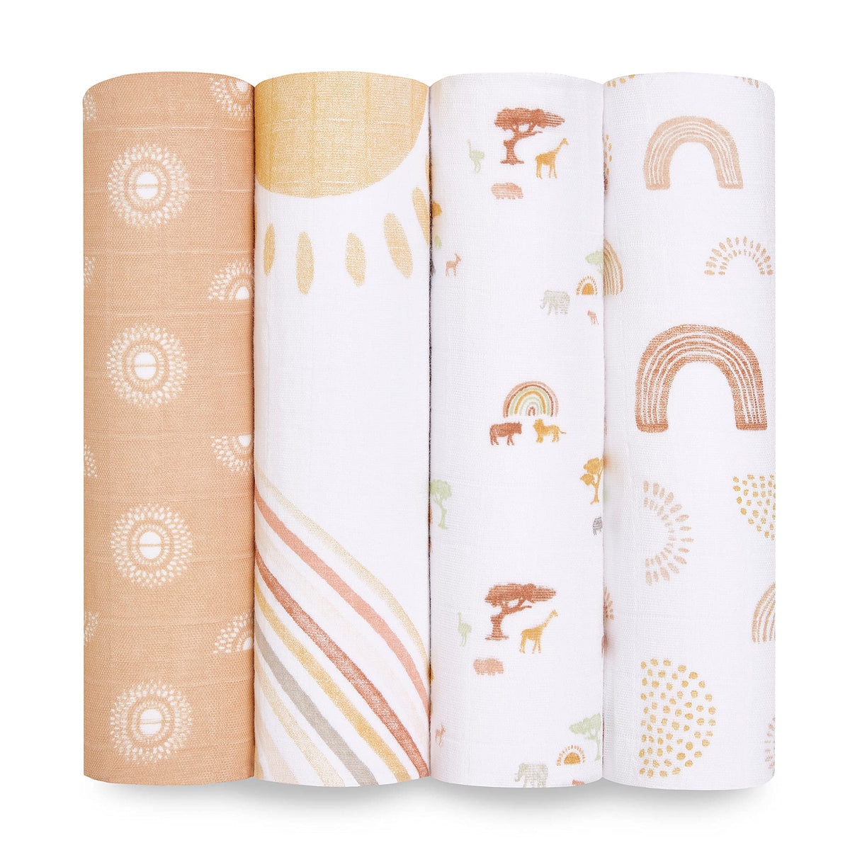 aden + anais Boutique Muslin Swaddle blanket close-up shows soft, breathable fabric for baby comfort.