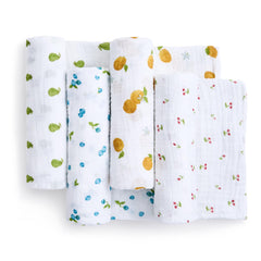 aden + anais Boutique Organic Swaddle Blanket in a nursery shows durable, machine-washable fabric.