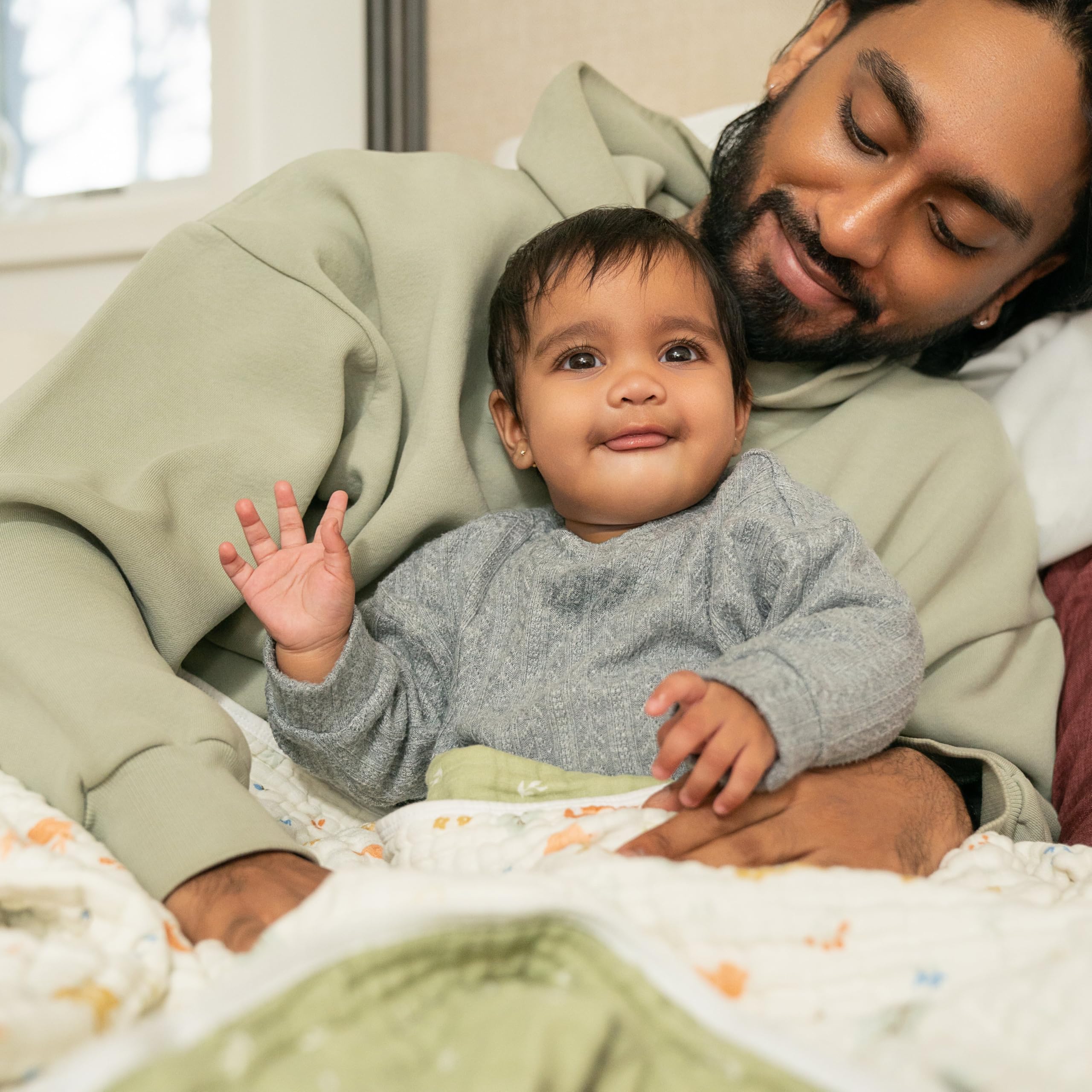 aden-anais Dream Blanket baby napping under cozy muslin warmth and comfort