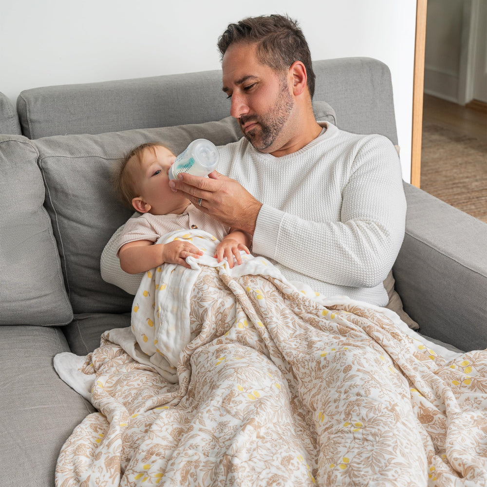 aden + anais Dream Blanket natural woodland print with gender-neutral style