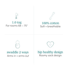 aden + anais Easy Swaddle Wrap arms-out use demonstrating comfort and flexibility