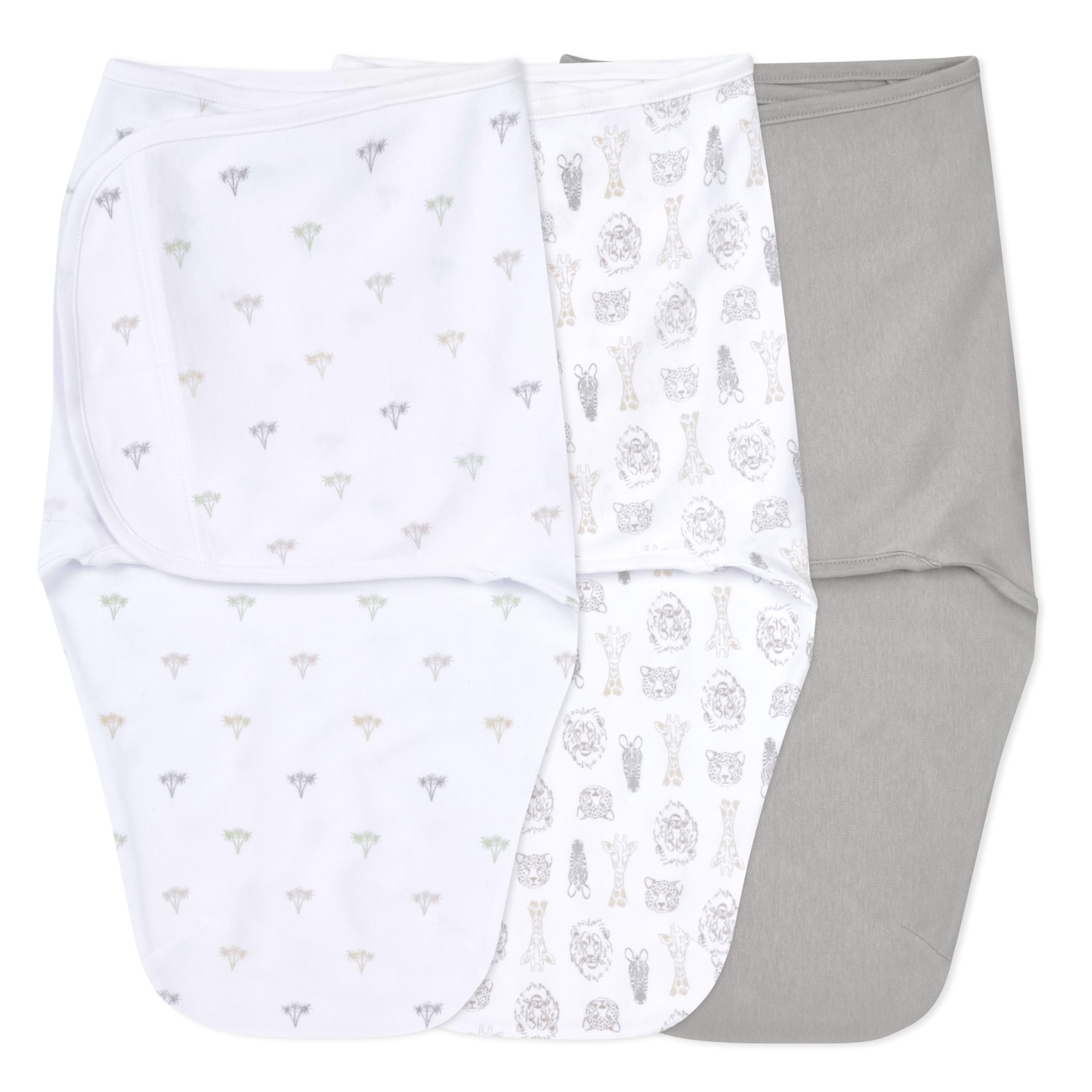 aden + anais Easy Swaddle Wrap on safari front view with cozy, breathable cotton