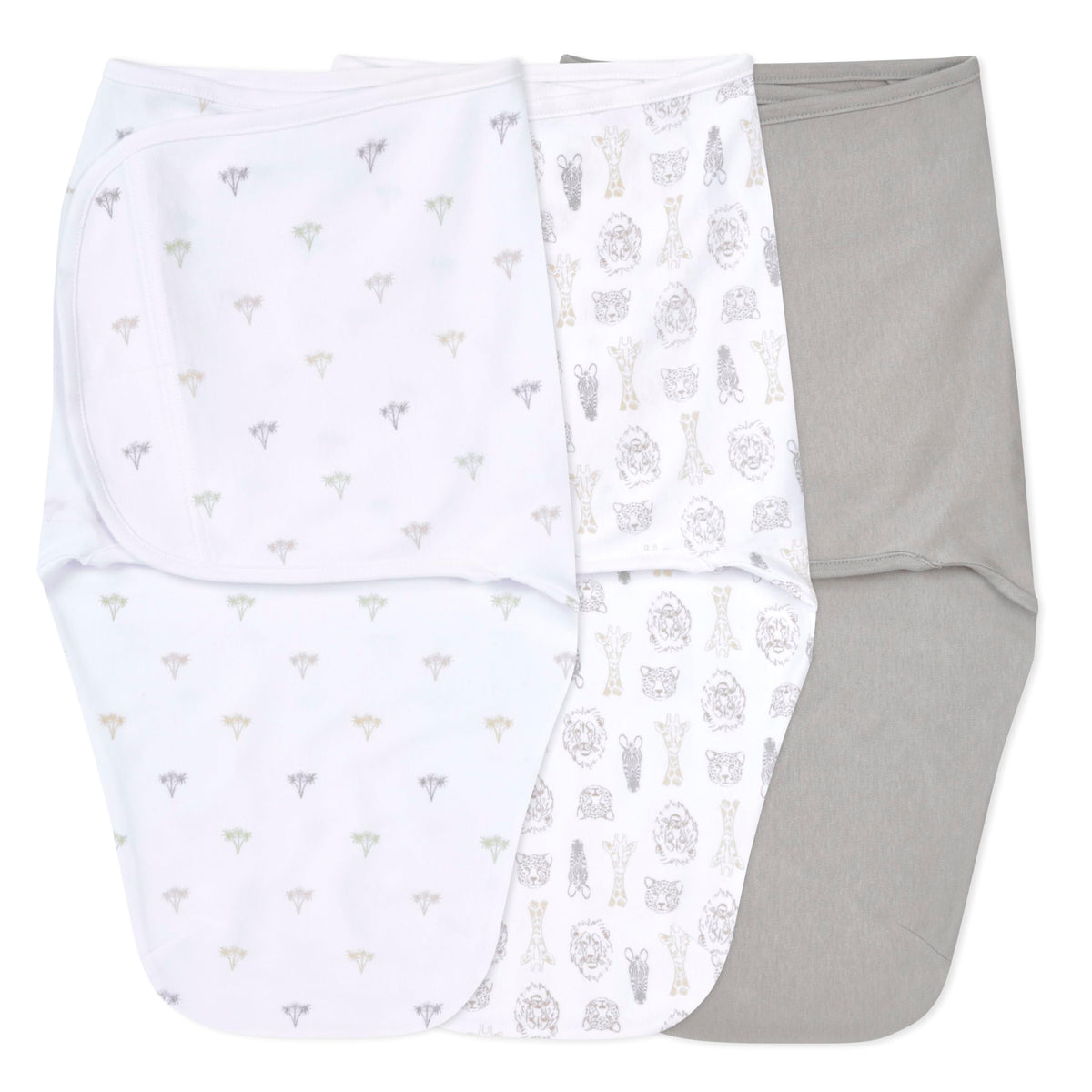 aden + anais Easy Swaddle Wrap on safari front view with cozy, breathable cotton